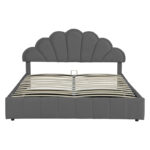 Double bed Wardie velvet dark grey with storage 160x200cm - Image 3