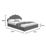 Double bed Wardie velvet dark grey with storage 160x200cm - Image 5