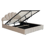 Double bed Wardie velvet beige with storage 160x200cm - Слика 5