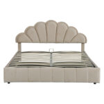 Double bed Wardie velvet beige with storage 160x200cm - Слика 6