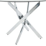 Dining table Greta in chrome colour with smoke glass 8mm tempered D100x75cm - Слика 4
