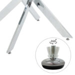 Dining table Greta in chrome colour with smoke glass 8mm tempered D100x75cm - Слика 5