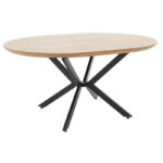 Dining table Lydia MDF expandable in walnut-black color 120-160x120x79cm - Image 2