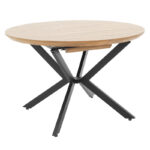 Трпезариска маса Лидија МДФ растеглива во орев-црна боја 120-160x120x79 см