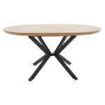 Dining table Lydia MDF expandable in walnut-black color 120-160x120x79cm - Image 5