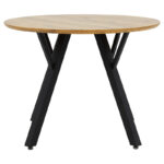 Dining table Annie MDF in sonoma-black color D100x75cm - Слика 2