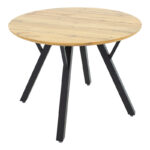 Dining table Annie MDF in sonoma-black color D100x75cm - Слика 3