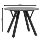 Dining table Annie MDF in sonoma-black color D100x75cm - Слика 6
