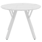 Dining table Annie MDF in white marble D100x75cm - Слика 2