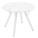 Dining table Annie MDF in white marble D100x75cm - Слика 3