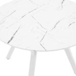 Dining table Annie MDF in white marble D100x75cm - Слика 4