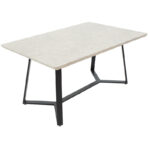 Table Gemma in dark grey marble-black color 160x90x75cm - Слика 3