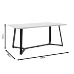 Table Gemma in dark grey marble-black color 160x90x75cm - Слика 6