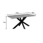 Table Gilman MDF in sonoma--black color 150x90x75cm - Image 5