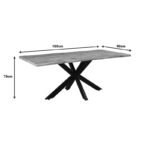 Table Gilman MDF in sonoma-black color 180x90x75cm. - Слика 5