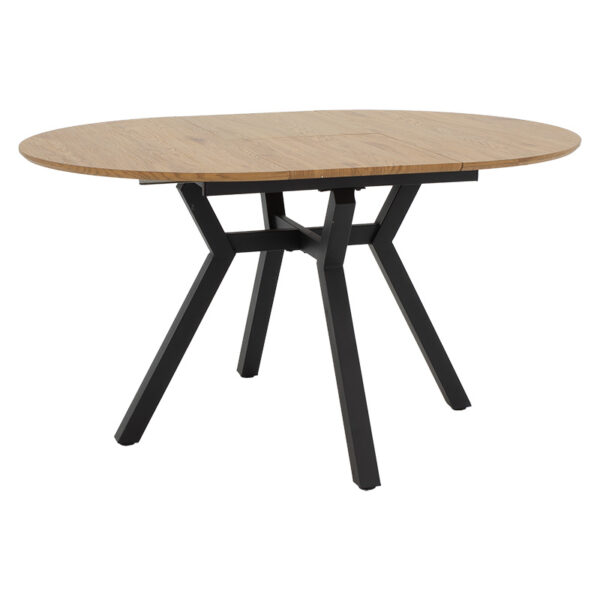 Extendable Table Frances MDF in sonoma-black color 100-140x100x75cm