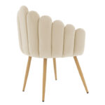 Armchair Briella metal natural legs-velvet in ecru color - Image 2