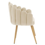 Armchair Briella metal natural legs-velvet in ecru color - Image 3