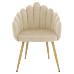 Armchair Briella metal natural legs-velvet in ecru color - Image 4