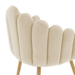 Armchair Briella metal natural legs-velvet in ecru color - Image 6