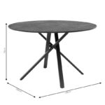 Dinner table Cerco MDF black D120x75cm - Слика 5