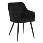 Armchair Jacu black fabric-metal black legs 62x54x83cm