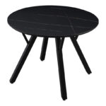 Annie black marble mdf table and black metal leg Φ100x76cm - Image 2