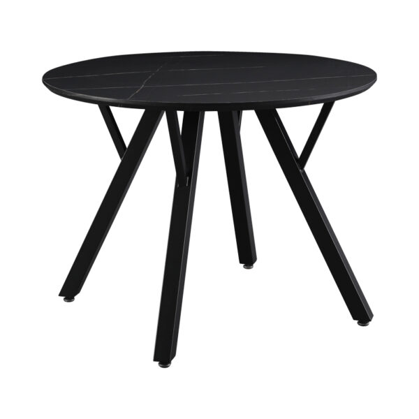 Annie black marble mdf table and black metal leg Φ100x76cm