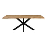 Gilman mdf table in sonoma shade and black metal leg 200x100x75cm - Image 2