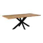 Gilman mdf table in sonoma shade and black metal leg 200x100x75cm