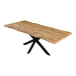 Gilman mdf table in sonoma shade and black metal leg 200x100x75cm - Image 3
