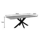 Gilman mdf table in sonoma shade and black metal leg 200x100x75cm - Image 5