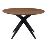 Toda mdf table in walnut shade with black metal legs Φ120x75cm - Слика 2