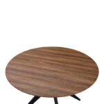 Toda mdf table in walnut shade with black metal legs Φ120x75cm - Слика 3