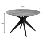 Toda mdf table in walnut shade with black metal legs Φ120x75cm - Слика 5