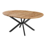 Edina mdf extendable table in sonoma color with black metal legs 130-170x130x75cm - Слика 2