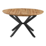Edina mdf extendable table in sonoma color with black metal legs 130-170x130x75cm - Слика 4