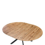 Edina mdf extendable table in sonoma color with black metal legs 130-170x130x75cm - Слика 5