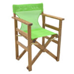 Director's armchair frame Retto solid beech walnut - PVC light green