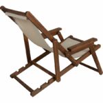 Chaise longue Retto solid beech walnut-PVC off color - Image 3