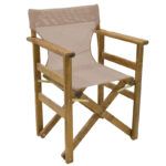 Director's armchair frame Retto solid beech walnut-PVC  taype
