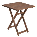 Dining table Retto set of 3 pieces solid beech wood walnut-cloth-black-grey 70x70x71cm - Слика 3