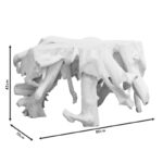 Blanco coffee table handmade teak wood white 80x70x42cm - Слика 4