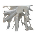 Конзола Лајл рачно изработена од масивно дрво во бела боја 100x38x80 см