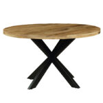 Royalty table solid wood 4cm walnut-leg black D130x77cm - Слика 2
