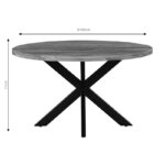 Royalty table solid wood 4cm walnut-leg black D130x77cm - Слика 4