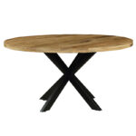 Royalty table solid wood 4cm walnut-leg black D150x77cm - Image 2