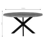 Royalty table solid wood 4cm walnut-leg black D150x77cm - Image 4