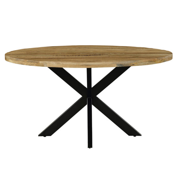 Royalty table solid wood 4cm walnut-leg black D150x77cm