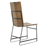 Chair Elora solid wood acacia walnut-black metal - Слика 2